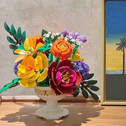 NEW 2025 Flower Bud Bouquet Building Block Set 10345 – Compatible with Lego, Perfect Christmas Gift