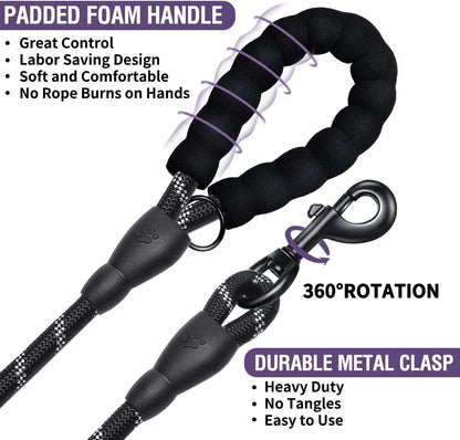 Strong Reflective Dog Leash – Durable Pet Leash for Small, Medium & Large Dogs, Suitable for Pulling & Walking Golden Retrievers