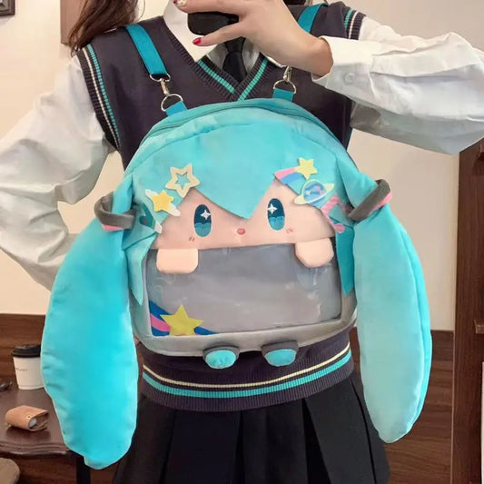 Cute Fufu Miku Ita Bag Backpack - Large Capacity Kawaii Anime Cosplay Bag for Girls, Concerts & Conventions