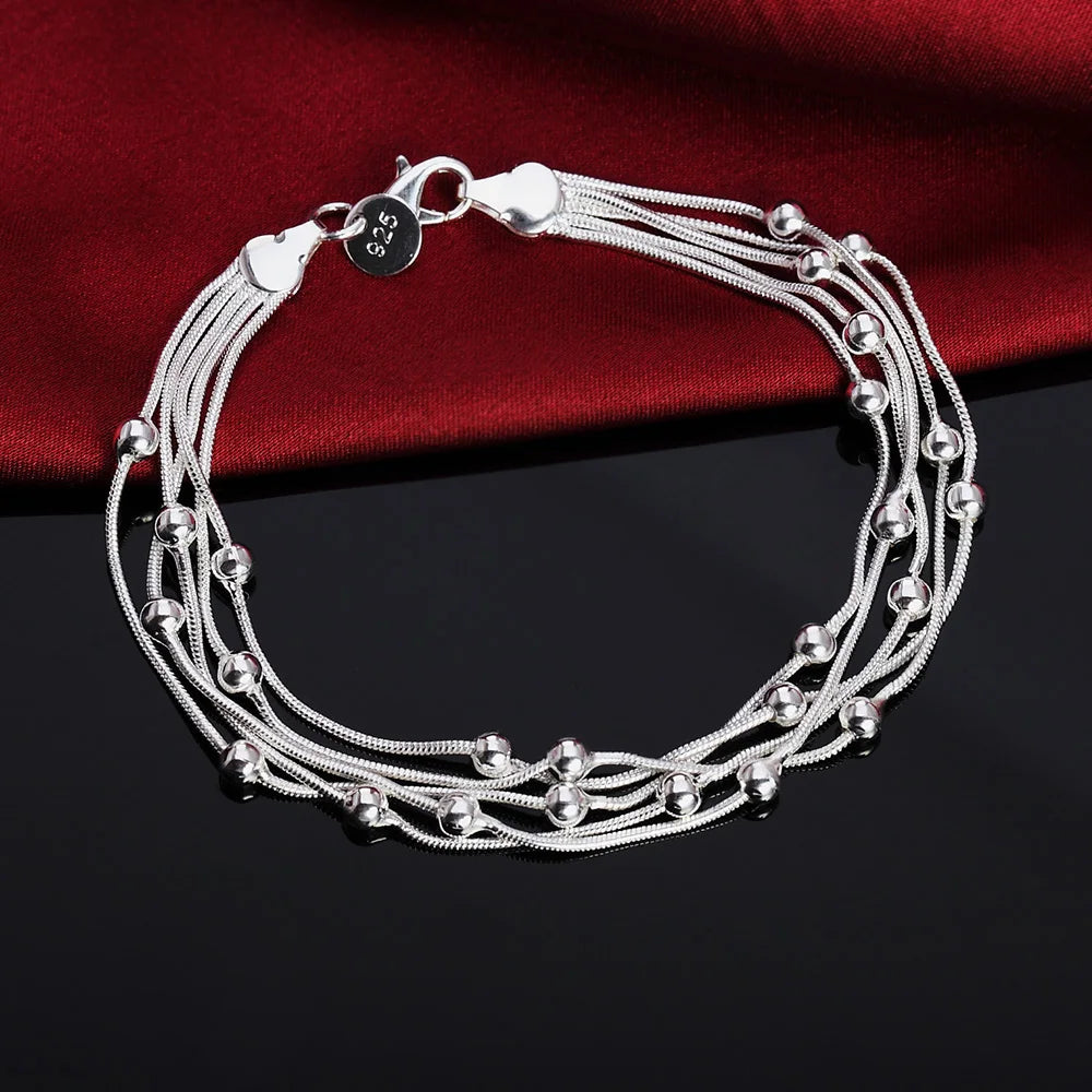 Hot Sale 925 Sterling Silver Solid Chain Bracelet — Charm Fashion Jewelry for Women & Men, Party, Wedding Gift