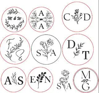 Custom Brass Wax Seal Stamp with 2 Initials & Wreath – Vintage Reusable DIY Wedding & Letter Stamp with Free Engraving