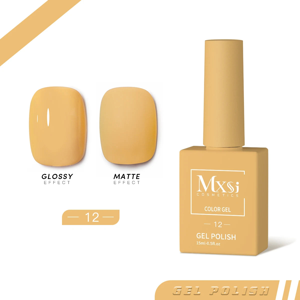 Mxsi 15ml Gel Nail Polish - Neon Brown, Royal Blue, Red, Green & Nude UV Gel Lacquer Colors for Nail Art