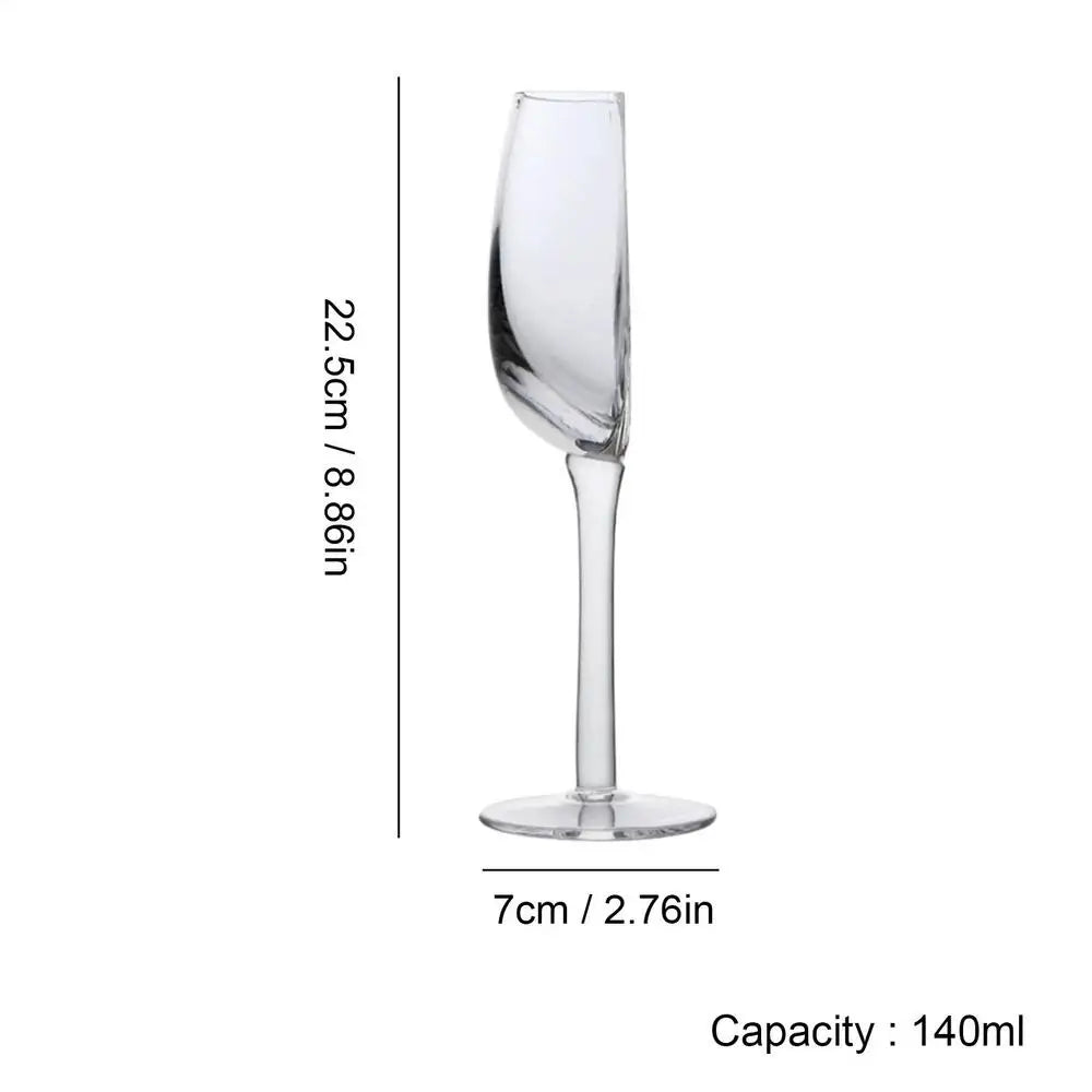 Crystal Glass Cups 140ml - Portable Vintage Long Stem Wine & Champagne Glasses