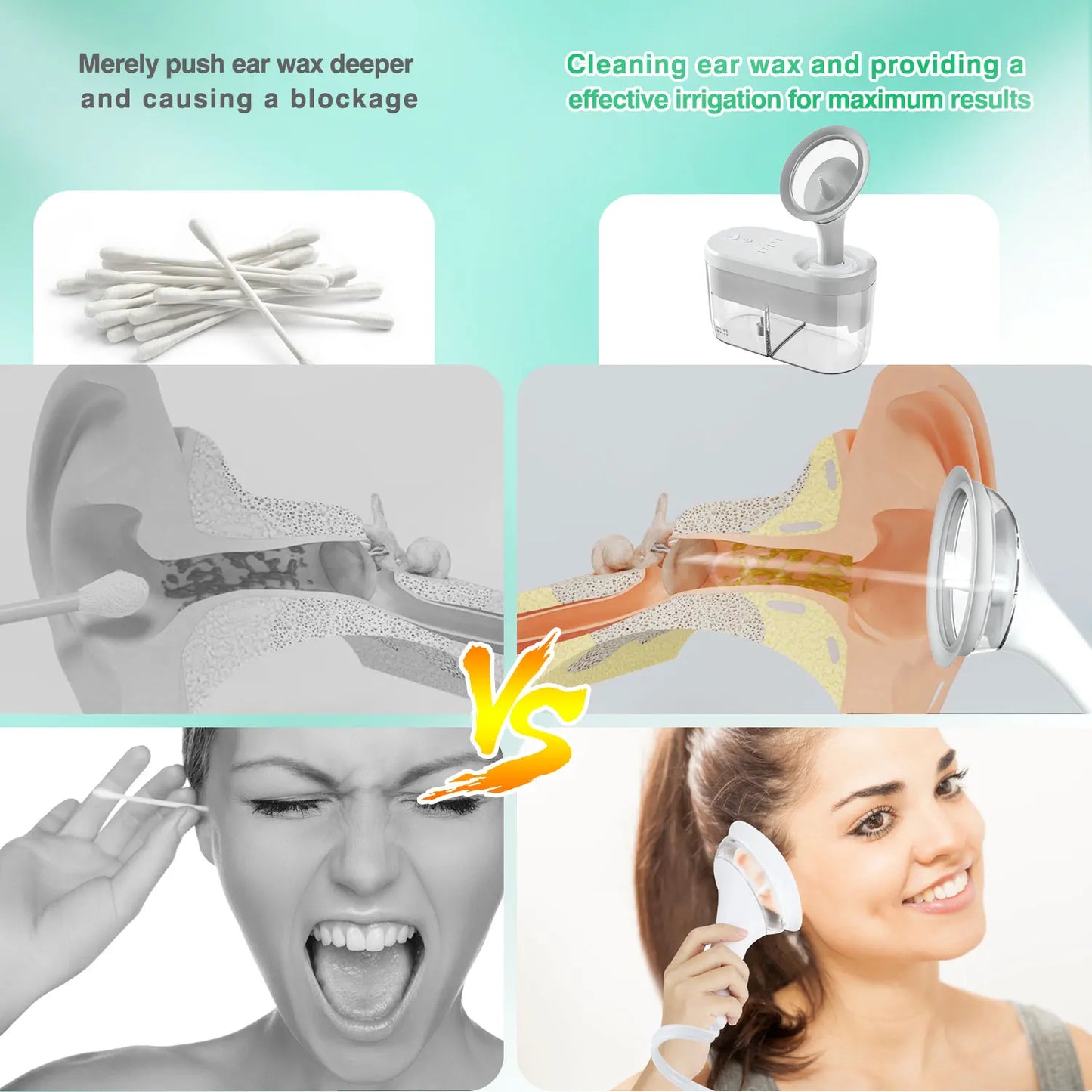 Electric Ear Wax Removal Irrigation System – Safe Ear Cleaner & Ear Washing Kit for Deep Ear Cleaning & Wax Removal Tool