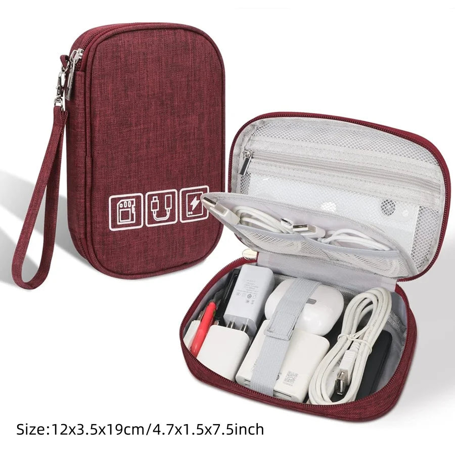 Portable Digital Storage Bag – Waterproof USB Cable Organizer Pouch for Electronics & Accessories
