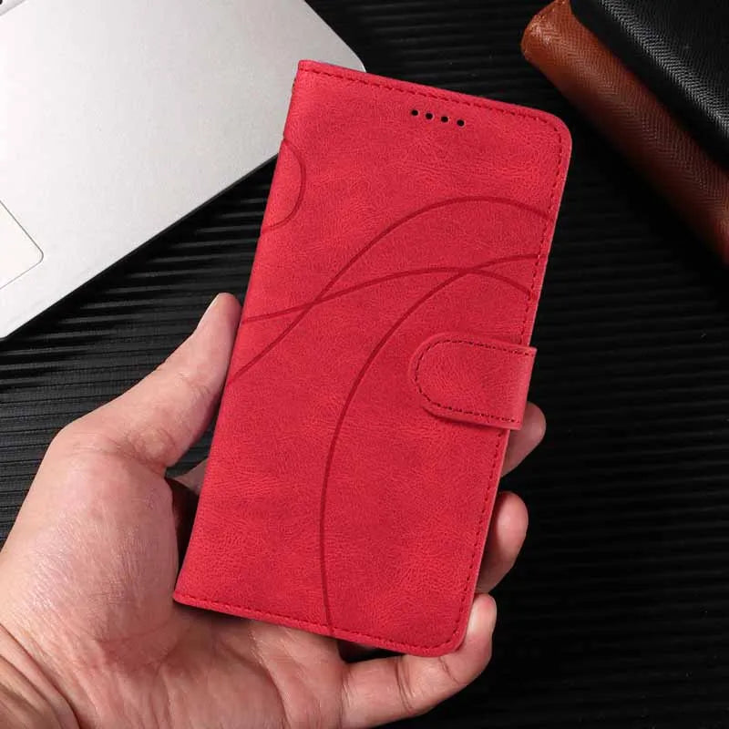 Leather Flip Wallet Case for Motorola Moto G & E Series (G13–G85, E13–E14) – Card Holder Stand Book Cover