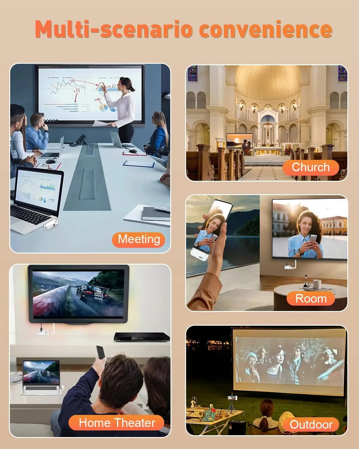 2026 Wireless HDMI Transmitter & Receiver Kit - 4K Input to 1080P 60Hz Output, 328FT Long-Range Plug & Play Video Adapter for TV, Monitor & Projector