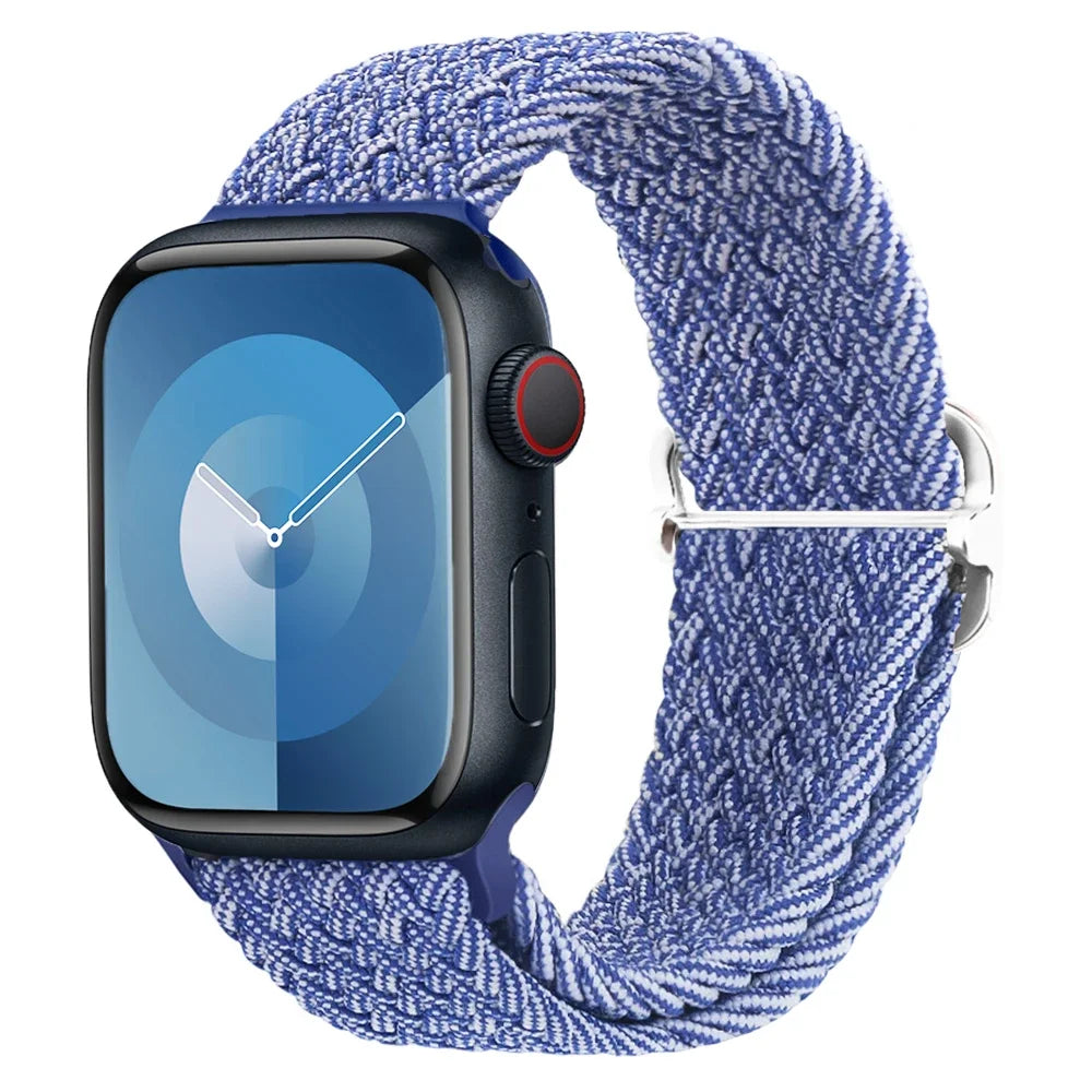 Braided Solo Loop Apple Watch Ultra Band – Elastic Nylon Adjustable Bracelet Strap for iWatch SE, Series 3–9 (38mm–49mm)