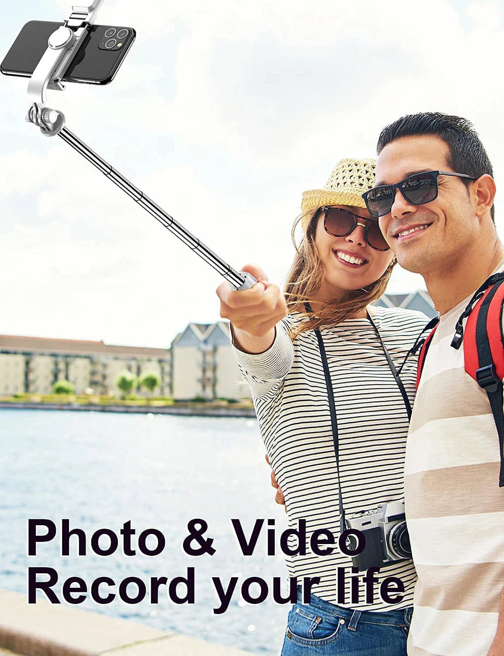 Wireless Bluetooth Selfie Stick Tripod – Foldable & Portable with Fill Light and Remote for iPhone & Android Phones