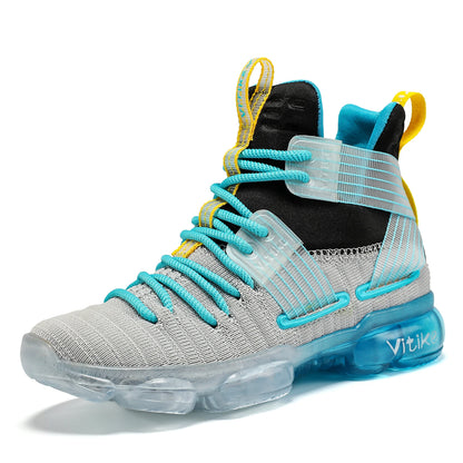 Kids High-Top Basketball Shoes - Durable Lace-Up Non-Slip Sports Sneakers for Running & Play
