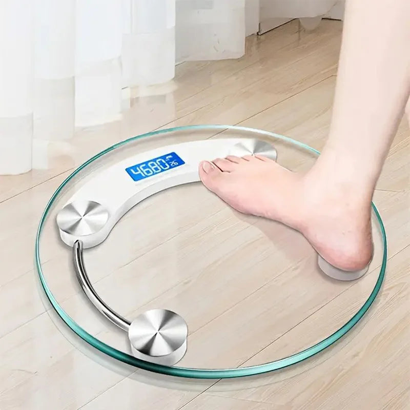 LCD Digital Bathroom Scale — Round High-Definition Body Weight Scale, 0.2-180KG Precision Electronic Floor Scale