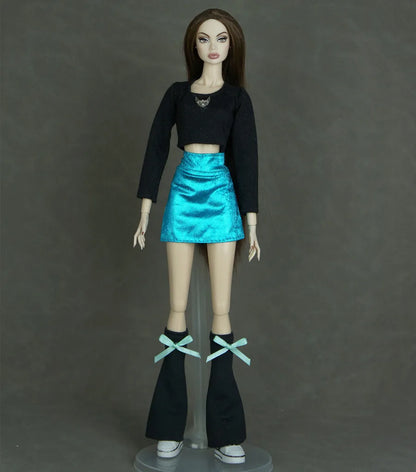 30cm Doll Clothes Set – Long Sleeve Shirt & Foot Covers for 1/6 OB/ST/FR/BB Dolls