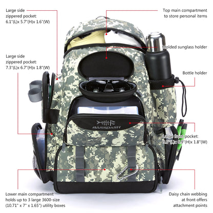 Bassdash Fishing Tackle Backpack — Lightweight Tactical Multifunctional Fishing Bag