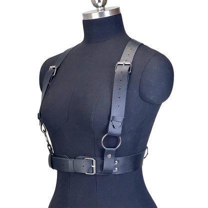 Women's PU Leather Waist Belt - Punk Gothic Chest Harness Harajuku Suspenders