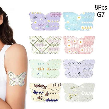 Blood Glucose Sensor Adhesive Patches - Invisible Sensor Fixing Stickers in 5 or 8-Piece Sets, Wildflower Designs