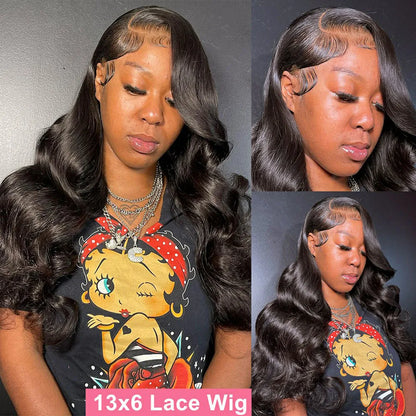13x4/13x6 Body Wave Transparent Lace Front Wig – HD Bling Hair, 180% Density Human Hair, 4x4 Lace Closure for Women