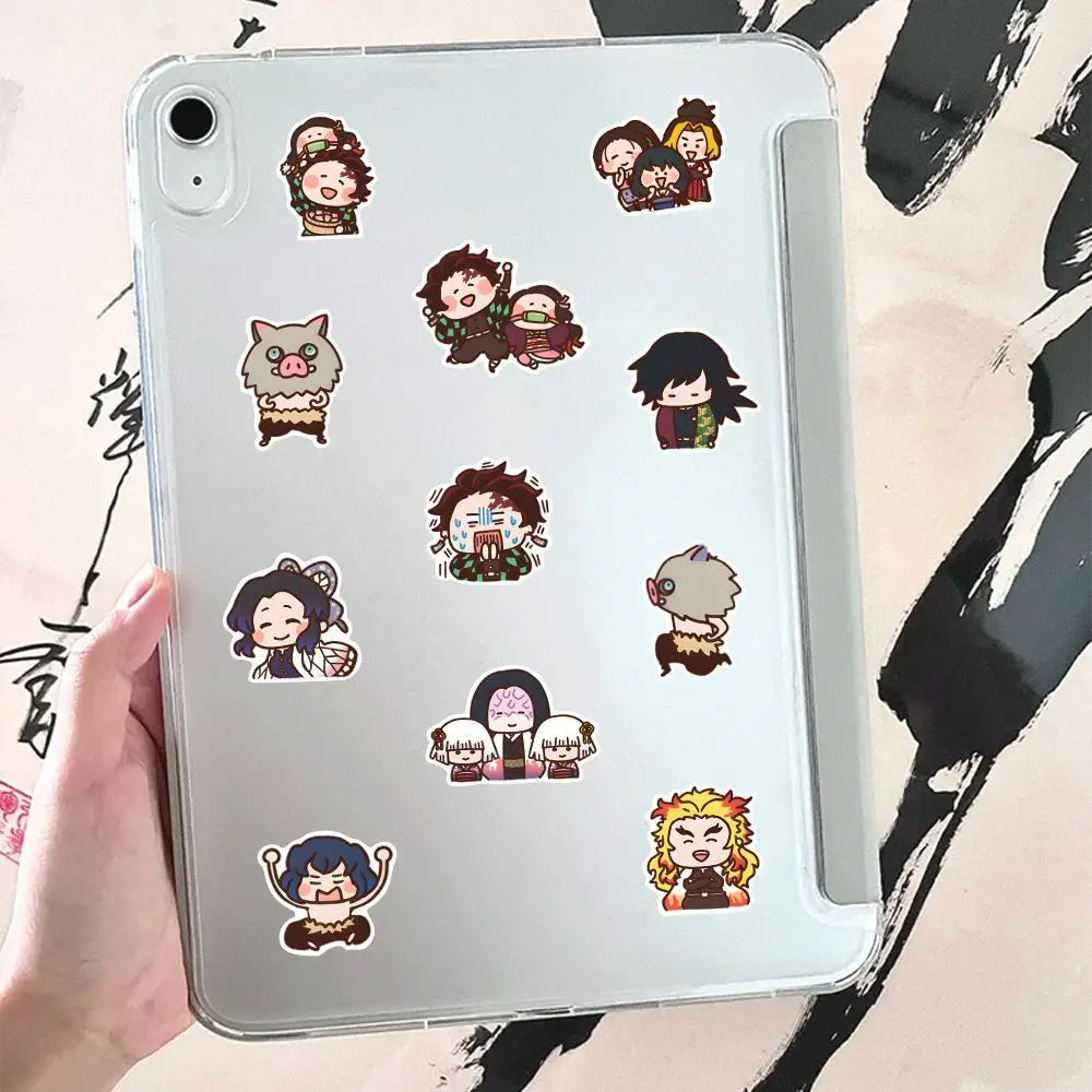 80PCS Demon Slayer Anime Stickers - Cute Nezuko Kamado Cartoon Decals for Phones, Laptops, Luggage, and DIY Crafts
