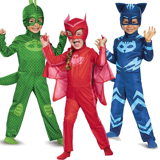 Kids Anime Hero Blue Pajama Costume with Mask – Boys Girls Cosplay Outfit for Halloween, Birthday Party & Dress Up