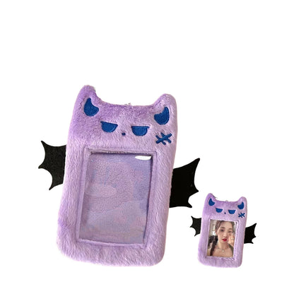 Little Devil Plush Card Holder - Cute Student ID, Bus Card & Photo Card Protector Pendant Case