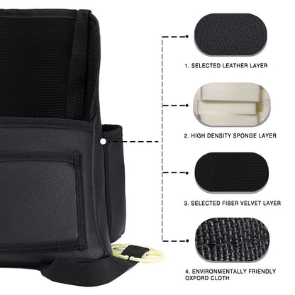 Car Seat Middle Hanger Leather Storage Bag – Multifunction Hanging Organizer with Handbag Holder, Water Cup & Tissue Pockets