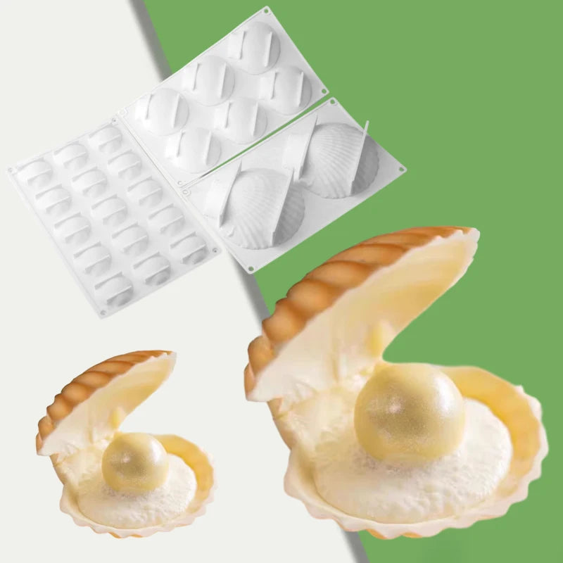 Meibum Marine Theme Silicone Cake Molds – Shell & Pearl Design, Food-Grade Baking & Cake Decorating Tools