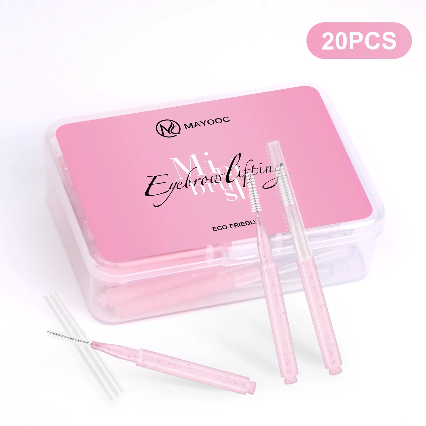 MAYOOC Mini Eyebrow Brush – Disposable Brow Lifting & Perm Brushes, Bendable Micro Eyelash Applicators Tools