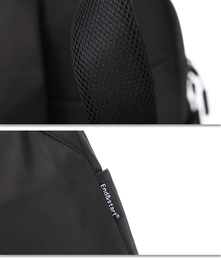 Mini Canvas Men’s Backpack – Black Rucksack, Waterproof School & Travel Bag