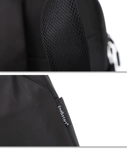Mini Canvas Men’s Backpack – Black Rucksack, Waterproof School & Travel Bag