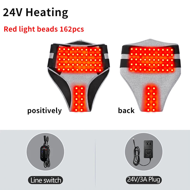 660nm Red Light Heating Pad - 162 LED Abdominal Warming & Massage Support for Menstrual Comfort