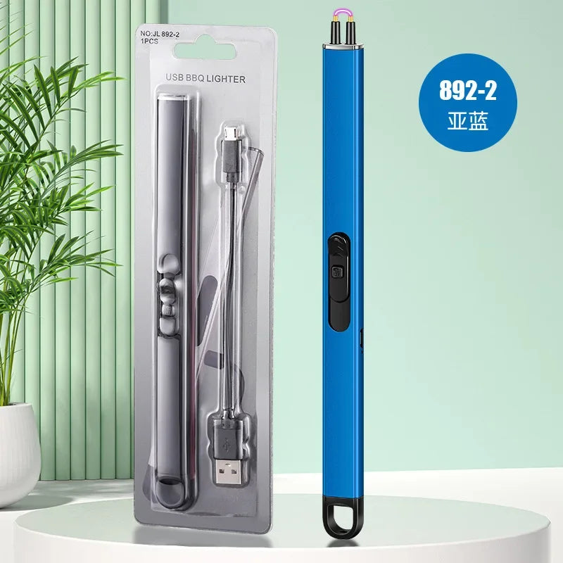 Windproof USB Rechargeable Arc Lighter – Pulse Electronic Ignition with Safety Lock & Battery Display for BBQ, Kitchen & Outdoor Use
