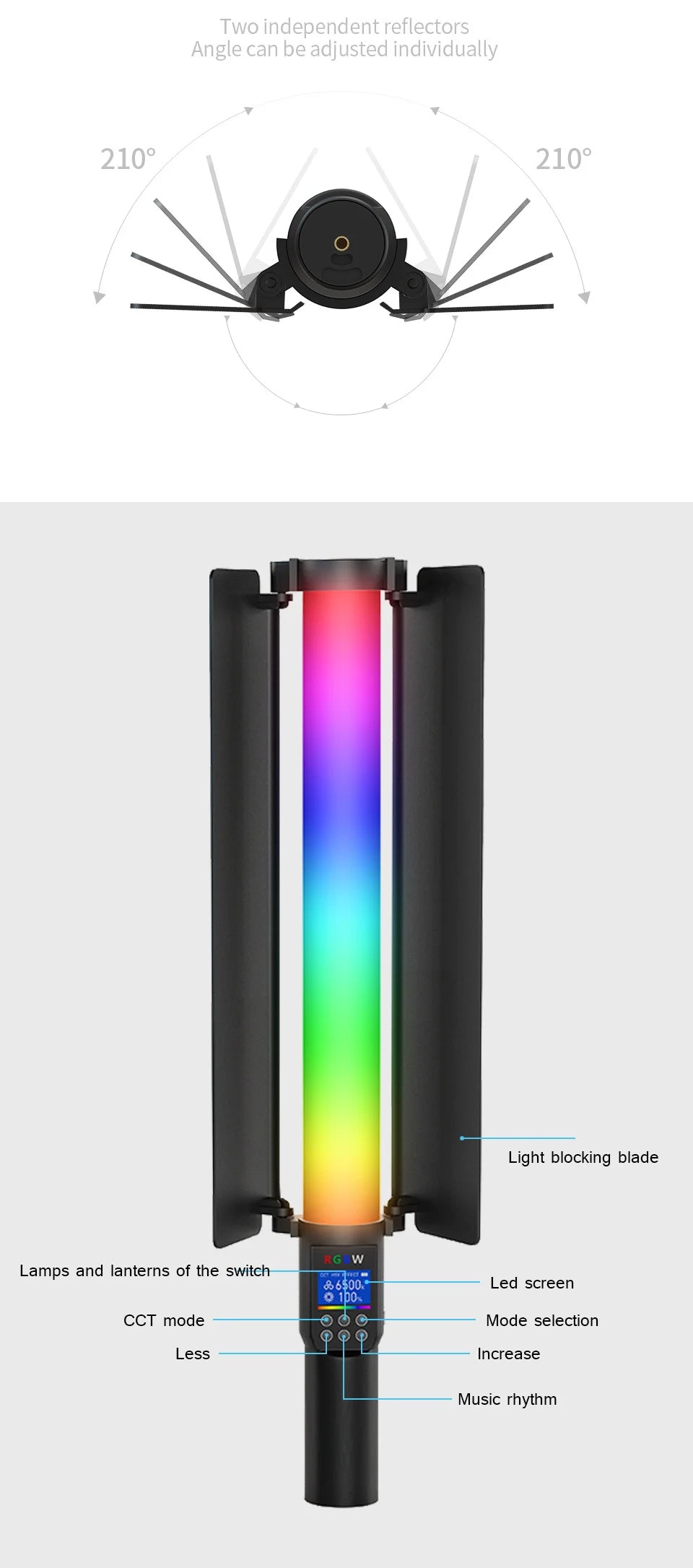 RGB Photography Video Light Stick – Colorful LED Wand with Tripod Stand for Party, Fill Light, and Speedlight