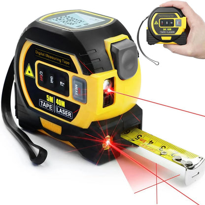 3-in-1 Laser Distance Measure 40/60M — Infrared Smart Ruler High-Precision Measuring Tool