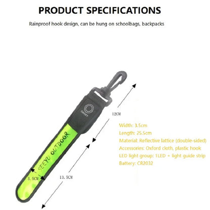 LED Glowing Reflective Backpack Light & Night Running Safety Wristband - Outdoor Sport Armband