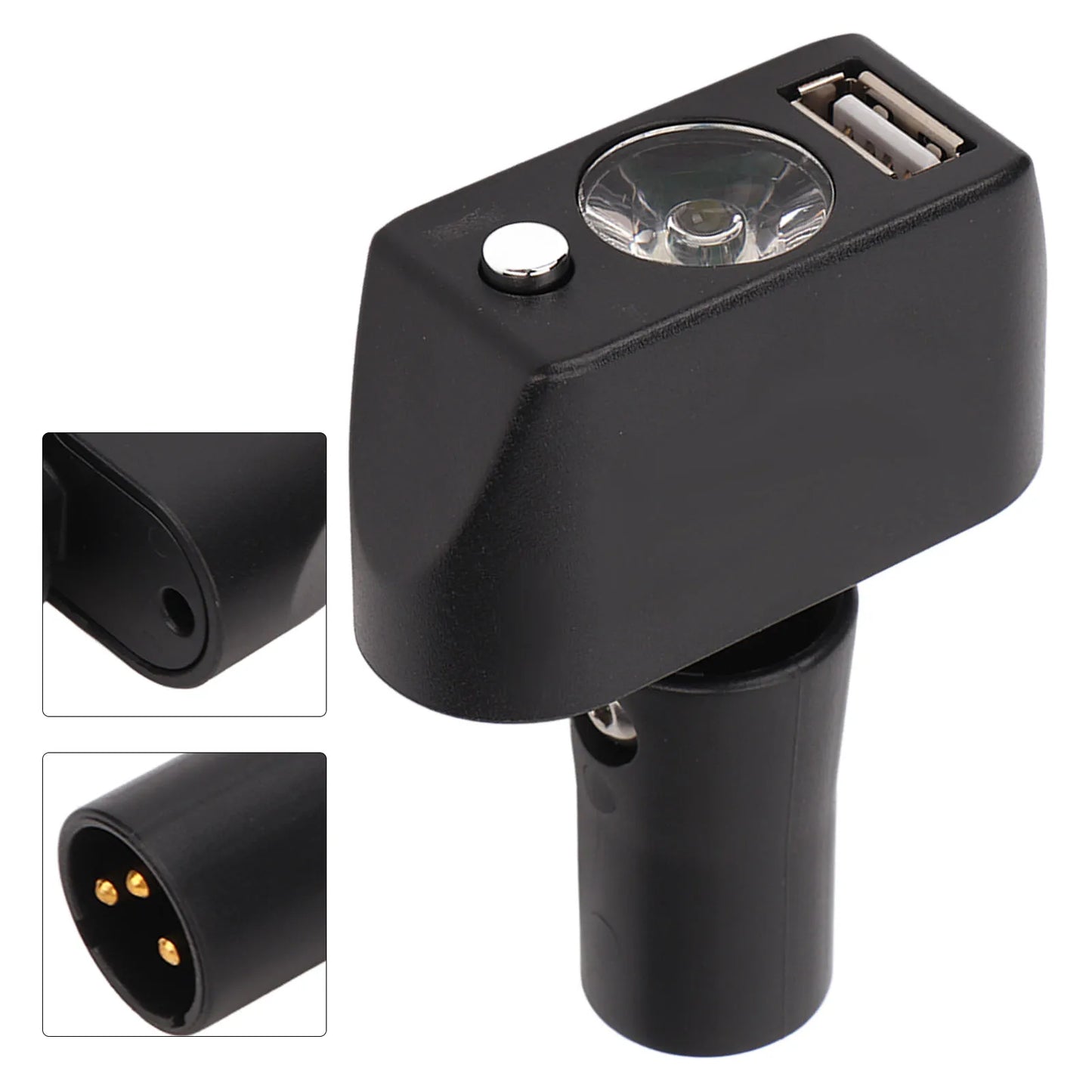 Electric Wheelchair LED Light — Adjustable Angle High-Brightness 3-Pin XLR Headlight with Controller for Night Use