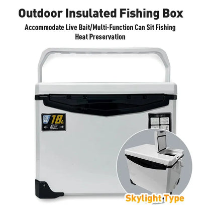 Fishing Cooler Box - Portable Insulated Fish Storage & Tackle Gear Box with Air Holes