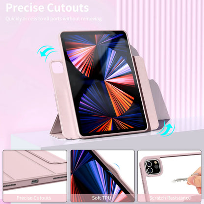 ZOYU Magnetic Case for iPad - Fits Air 4/5 10.9", Pro 11/12.9", Mini 6, 10.2" 7th-9th Gen - 360° Rotatable Detachable Back Case