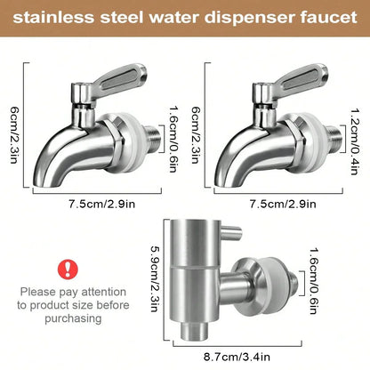 Stainless Steel Beverage Dispenser Spigot - Replacement Faucet for Cold Drinks, Beer, Juice, Wine Barrel & Drink Dispensers