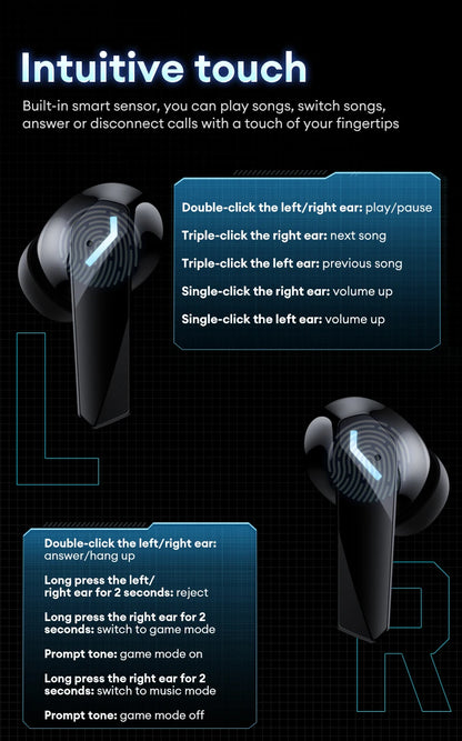 Lenovo GM2 PRO MAX Wireless Earbuds – Bluetooth 5.4, LED Display, Waterproof, Low Latency Gaming Headset