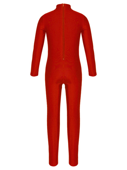 Kids Girls Full Body Gymnastics Bodysuit, Ballet Dance Jersey Leotard, Jumpsuit Sports Unitard, Children Dancewear and Sportswear