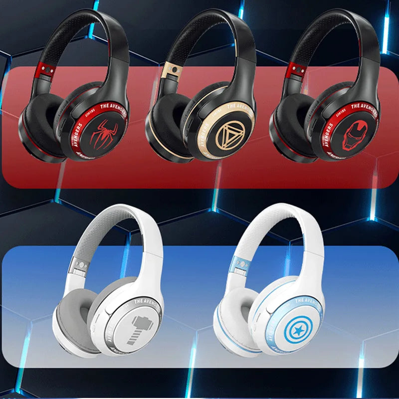 Marvel Spider-Man Bluetooth Over-Ear Headphones – Foldable, Wireless Gaming Headset with Noise Cancellation & HIFI Stereo Sound
