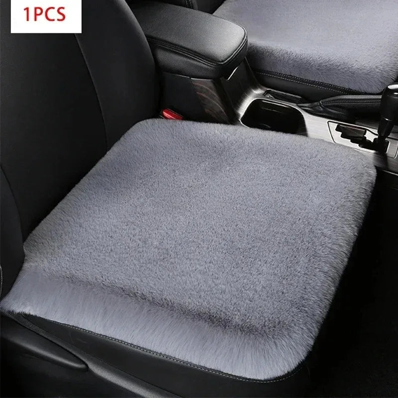 Plush Rabbit Fur Car Seat Cushion - Thick Warm Winter Driver & Passenger Seat Cover