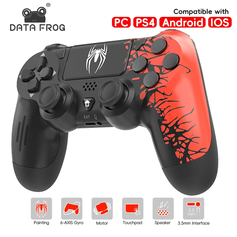 DATA FROG Wireless Bluetooth Game Controller – Spider Gamepad for PS4 Slim/Pro & PC Gaming Joystick