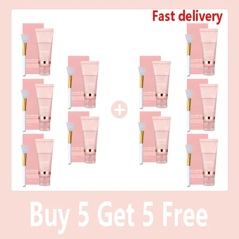 Korean Collagen Overnight Peel Off Facial Mask 75ml – Deep Hydrating Night Wrapping Mask Cream for Glowing Skin
