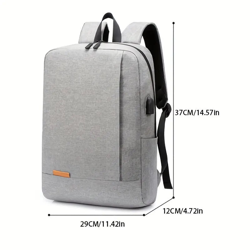 15.6 Inch Men's Business Computer Backpack - USB Charging Lightweight Schoolbag for Travel Commuting, 1 Pack