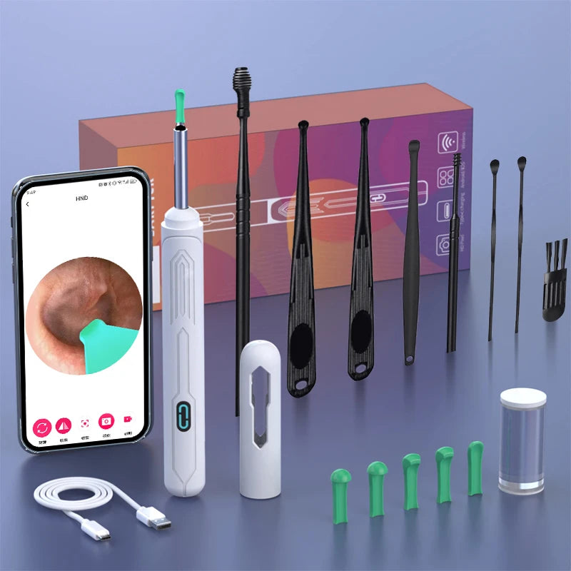 Ear Cleaner with Camera Set – HD Otoscope, USB-C Charging Endoscope, Wax Removal Tool & Earpick, NK3 Pro Ear Cleaning Set