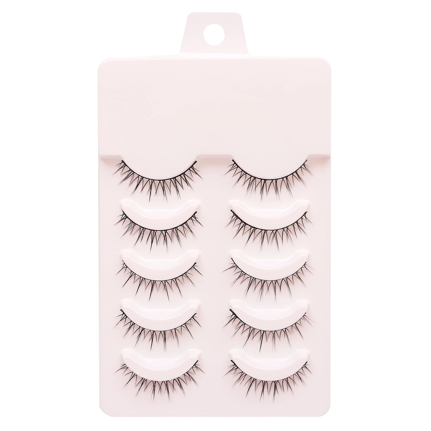 5 Pairs Manga Style Cosplay False Eyelashes – Soft Natural Short Mink Strip Lashes with Clear Band