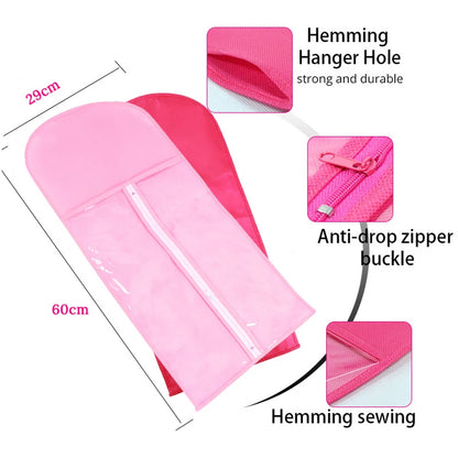 Wig Storage Bag with Hanger - Plastic Hanging Organizer for Virgin Hair, Black Wigs & Multiple Hair Extensions