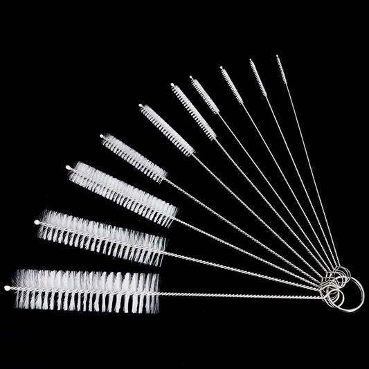 10pcs Nylon Bottle & Straw Cleaning Brush Set – Kitchen Tube, Bottle & Straw Bristle Cleaner Kit