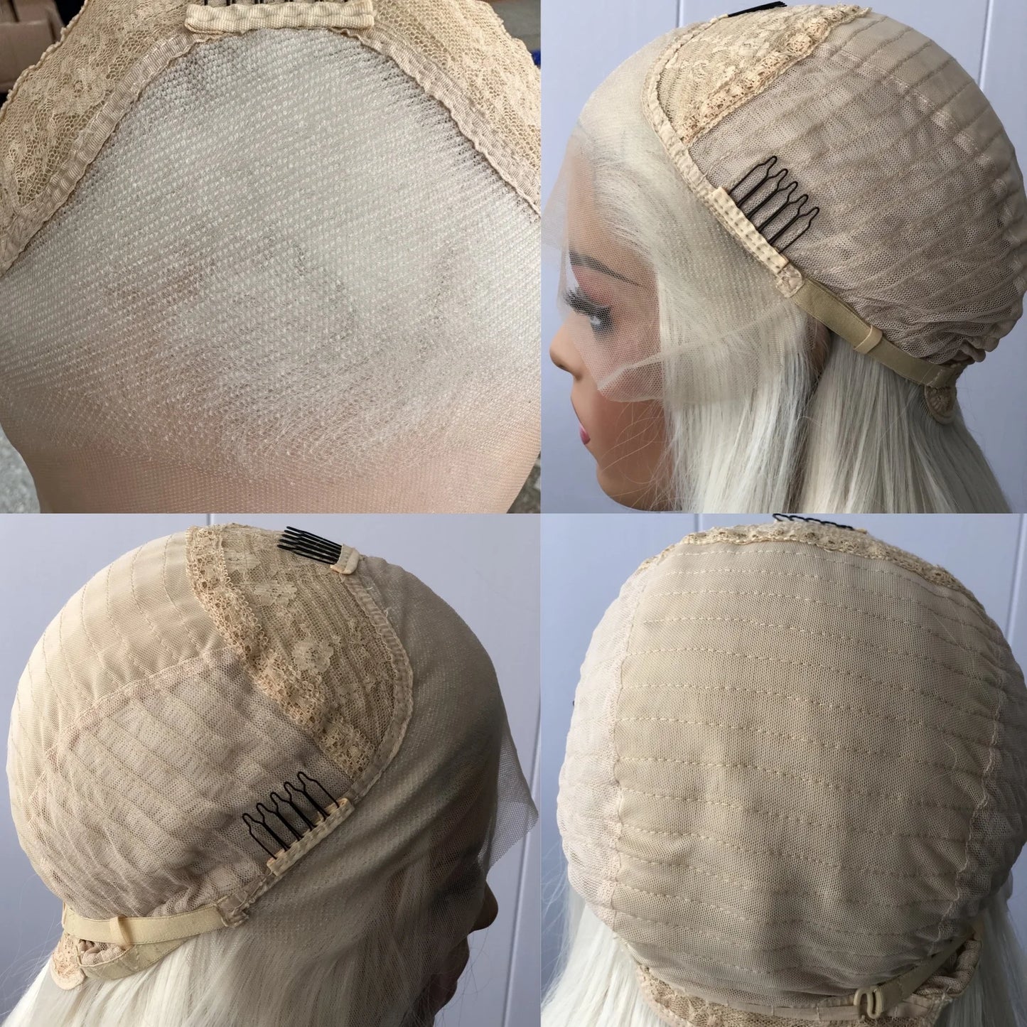 Blonde Straight Synthetic Lace Front Wig – Glueless Long Platinum White Blonde Hair Wig for Women
