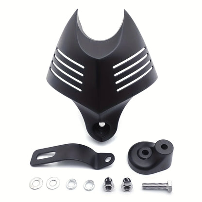Motorcycle Big Twin Horn Cover – Black/Chrome Cowbell Horns for Harley Dyna Softail Sportster